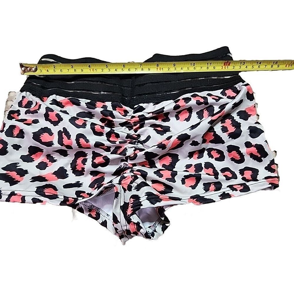 Sexy Leopard Print Medium High Waisted Yoga Shorts - Lift & Tone Your Curves! - Picture 3 of 5